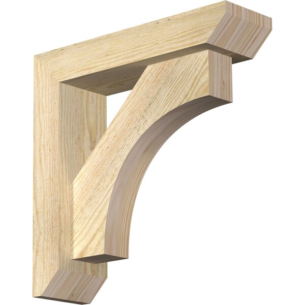 Ekena Millwork Westlake Slat Rough Sawn Bracket w/ Offset Brace, Douglas Fir, 4"W x 14"D x 14"H BKT0402X14X14WTL06RDF - main